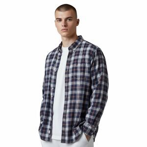 AMERICAN EAGLE Men’s Navy White Orange Long Sleeve Button Down Shirt XXL